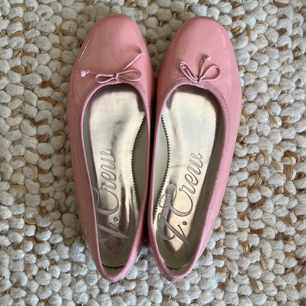 J.Crew Zoe Ballet Flats in Patent Leather in Pink